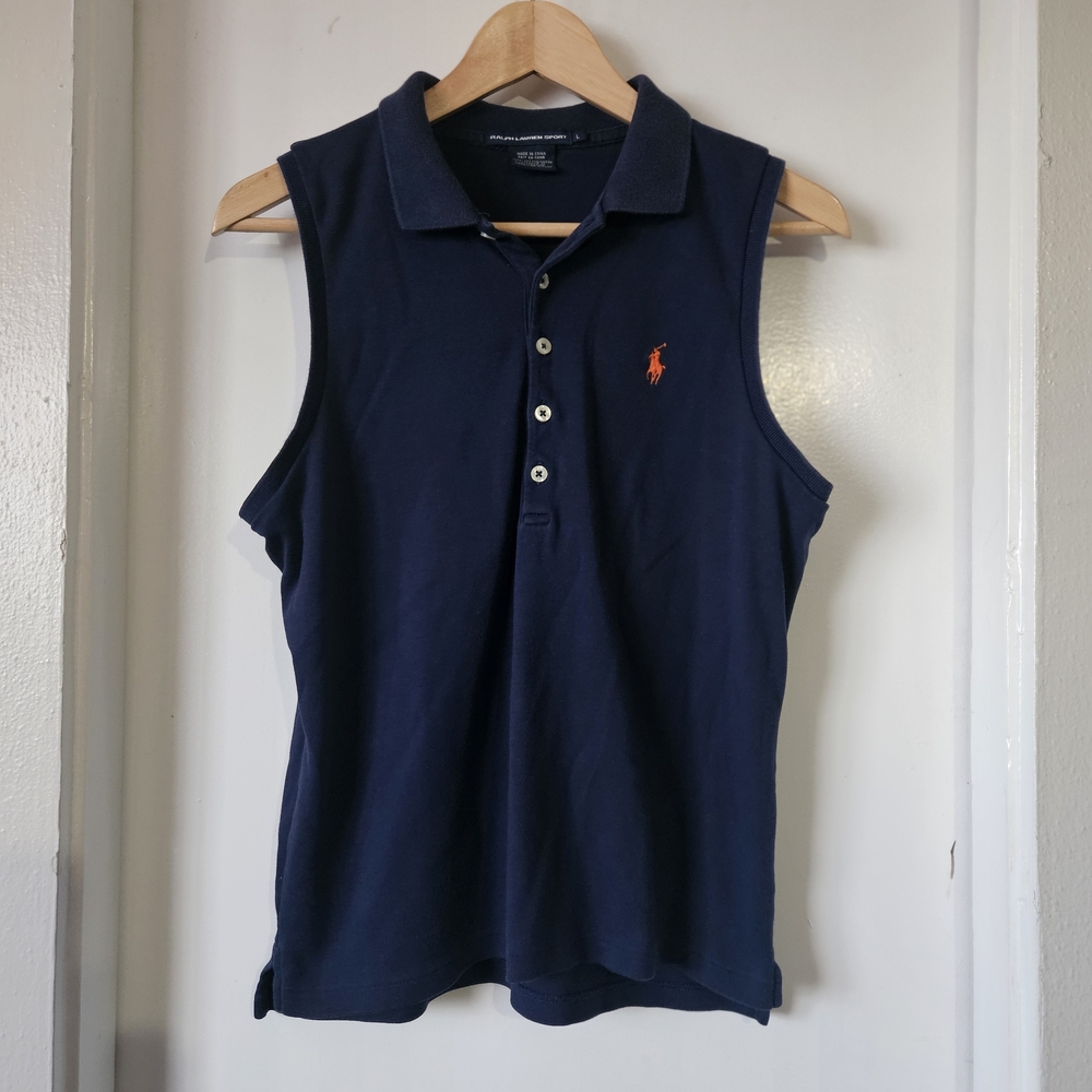 Ralph Lauren Navy Sleeveless Polo Shirt